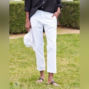 FRANK‎ & EILEEN WHITE WICKLOW PANTS SIZE 8  - EUC